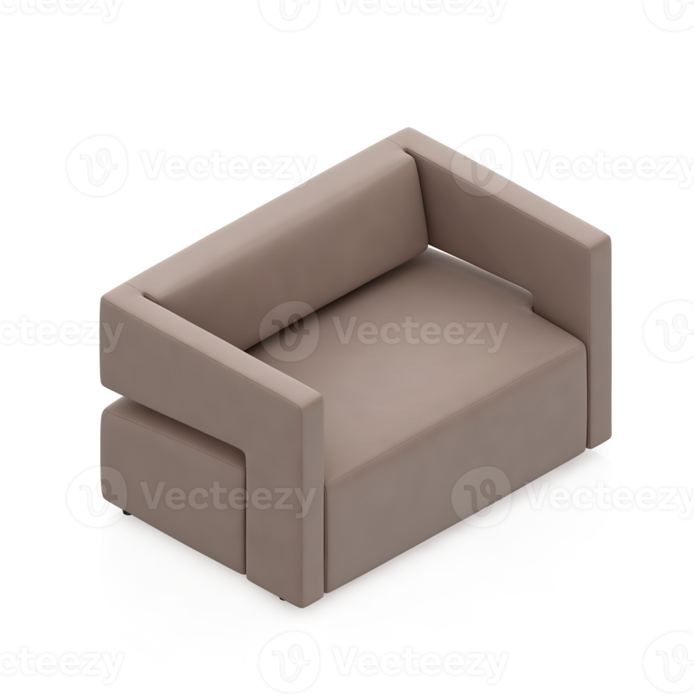 Isometric Armchair Isolated 3D render png