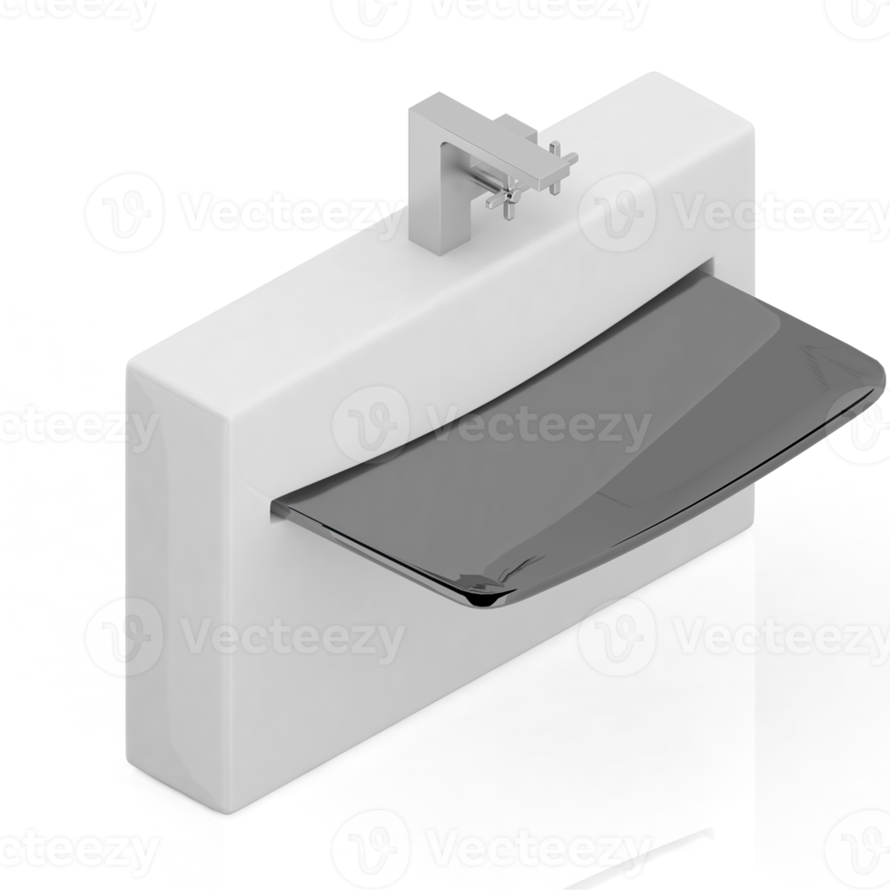 Isometric bathroom items 3D isolated render png