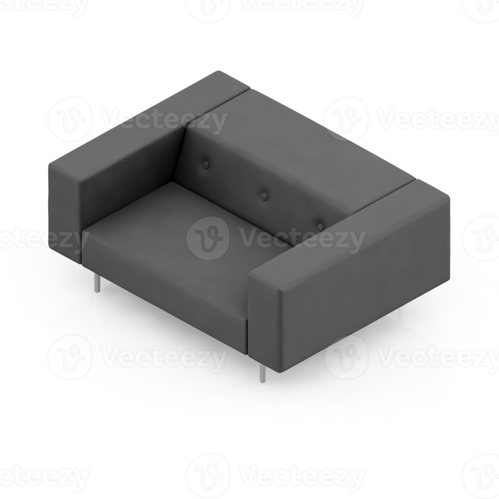 Isometric Armchair Isolated 3D render png