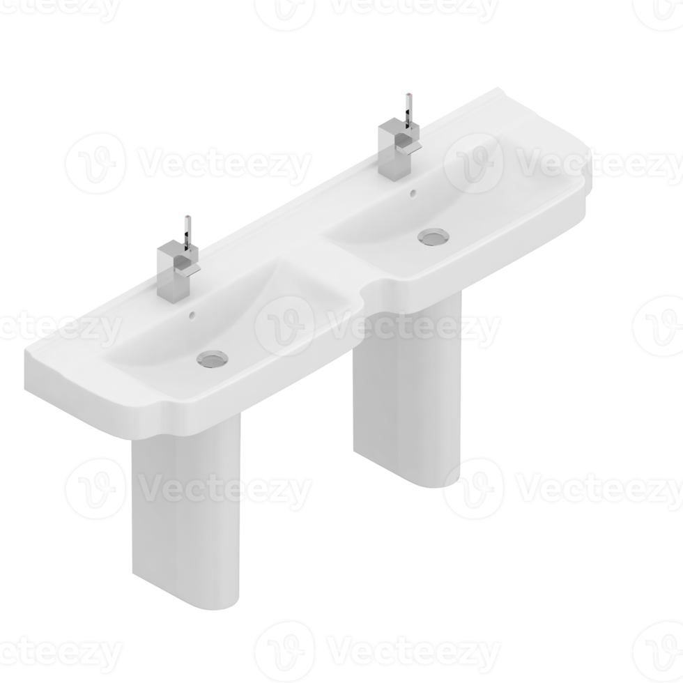 itens de banheiro isométricos renderização 3d isolada png