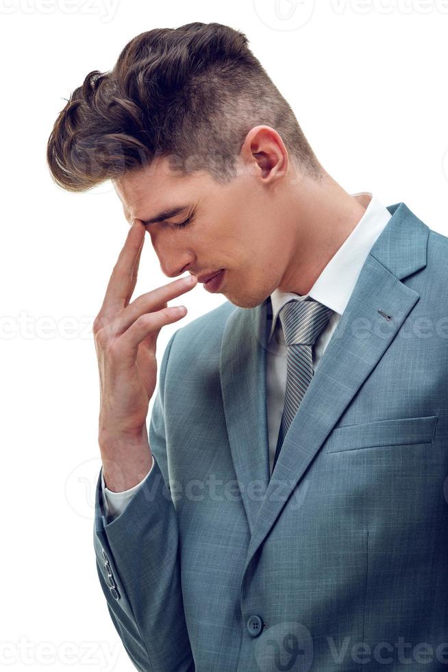 vista de hombre de negocios deprimido foto
