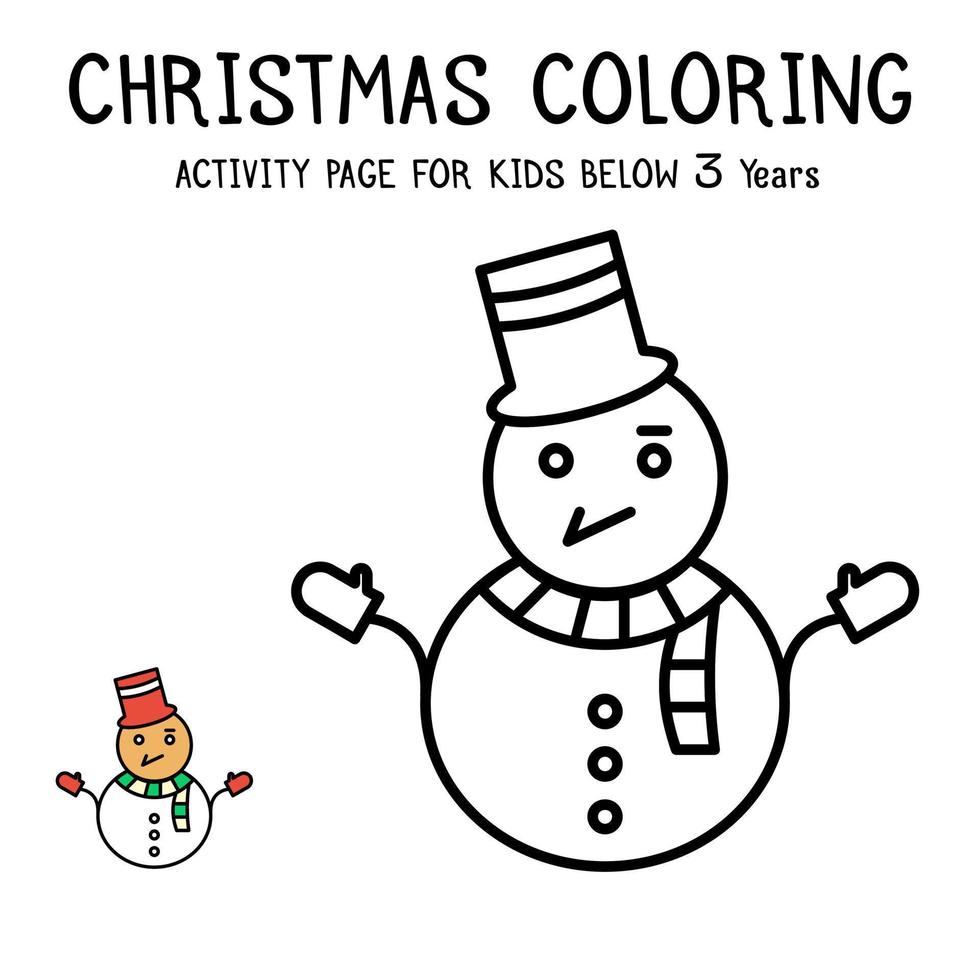 Christmas Coloring Actvity Book For Kids Below 3 Years vector