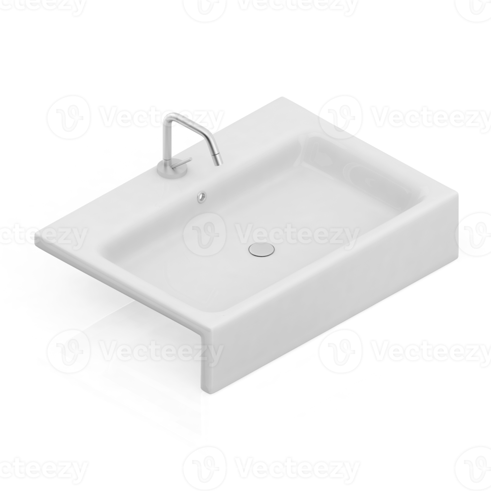 Isometric bathroom items 3D isolated render png