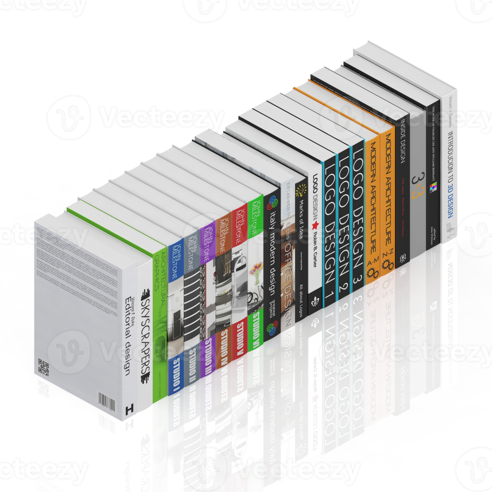Isometric Books 3D render png