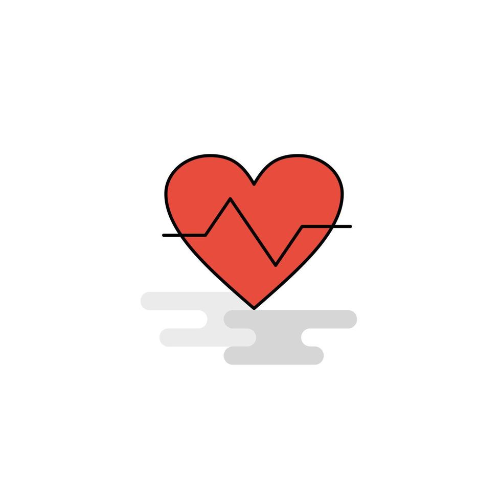 Flat Heart beat Icon Vector