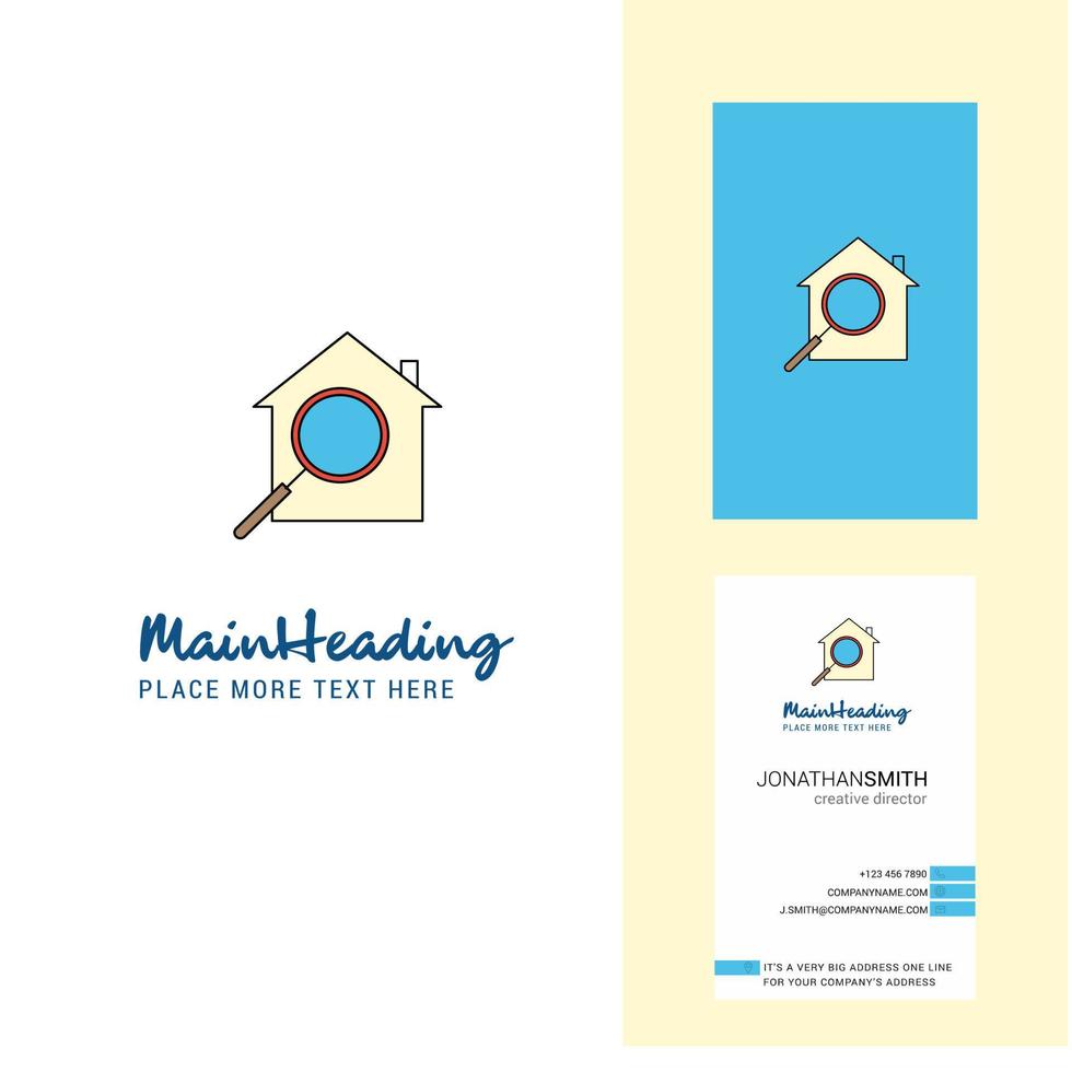Search house Creative Logo and business card vertical Design Vector