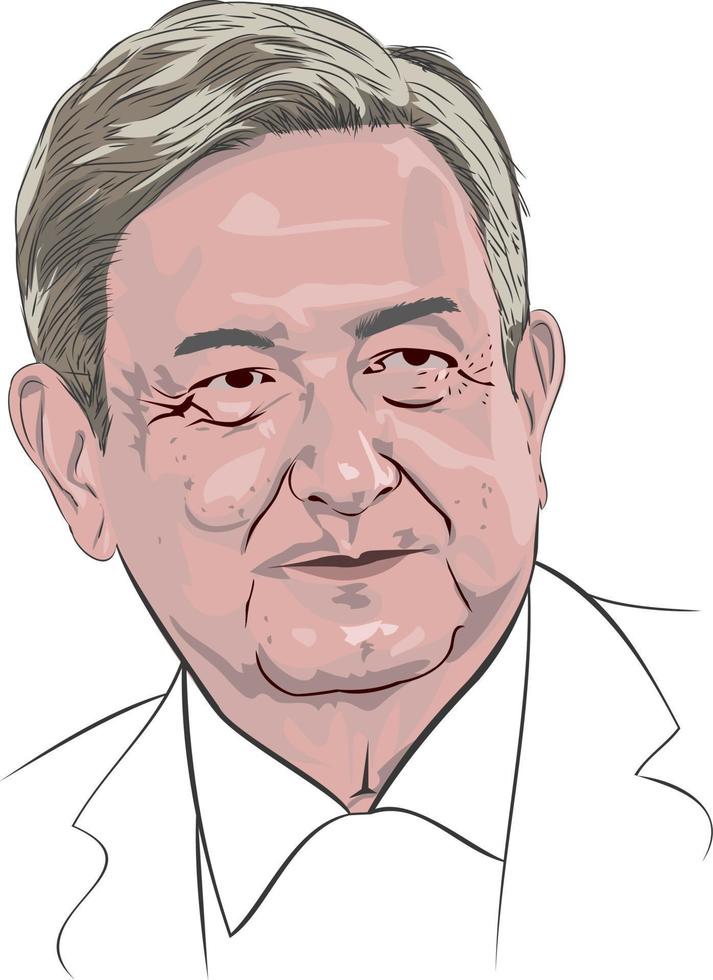 Andres Manuel Lopez Obrador - President of Mexico vector