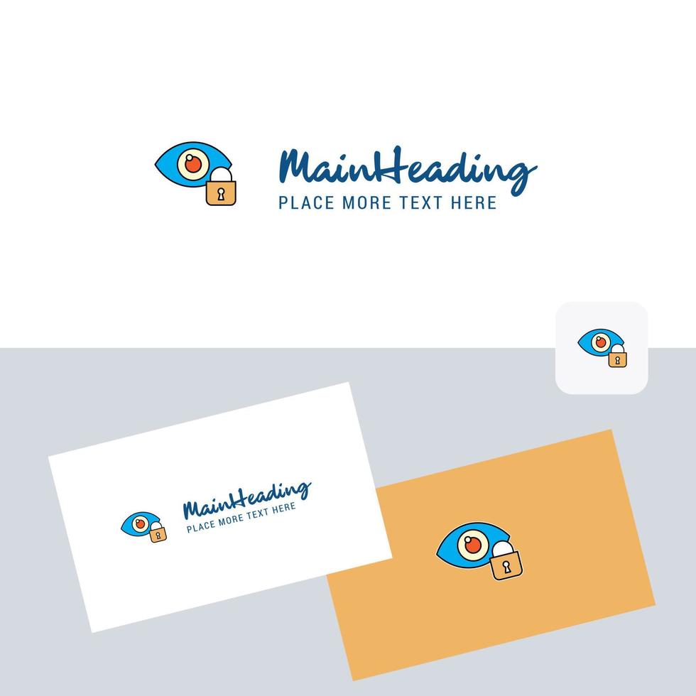 Eye locked vector logotype with business card template Elegant corporate identity Vector