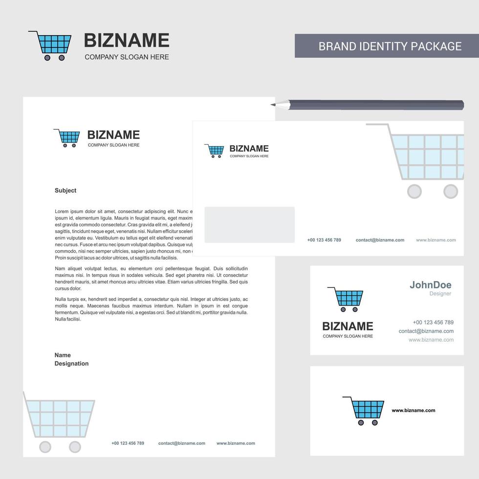 Cart Business Letterhead Envelope and visiting Card Design vector template