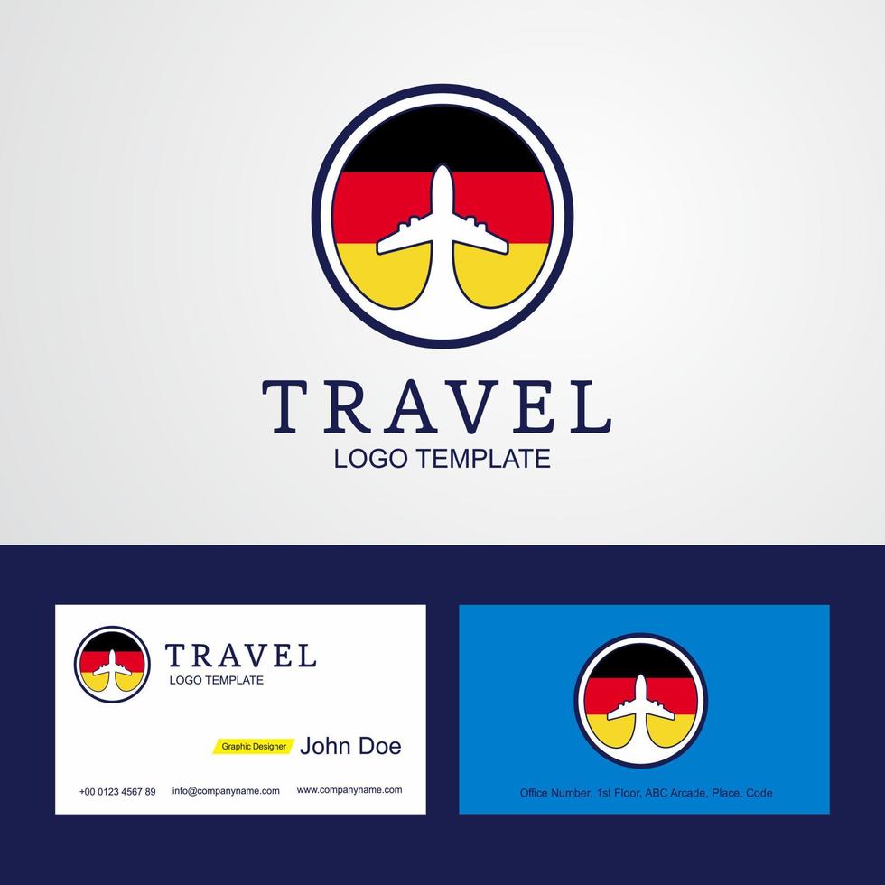 logotipo de la bandera del círculo creativo de Alemania de viaje y diseño de tarjeta de visita vector