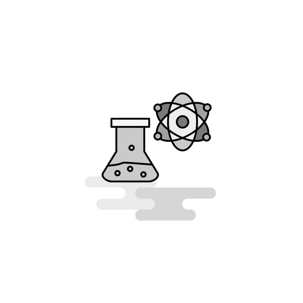 Chemical beaker Web Icon Flat Line Filled Gray Icon Vector