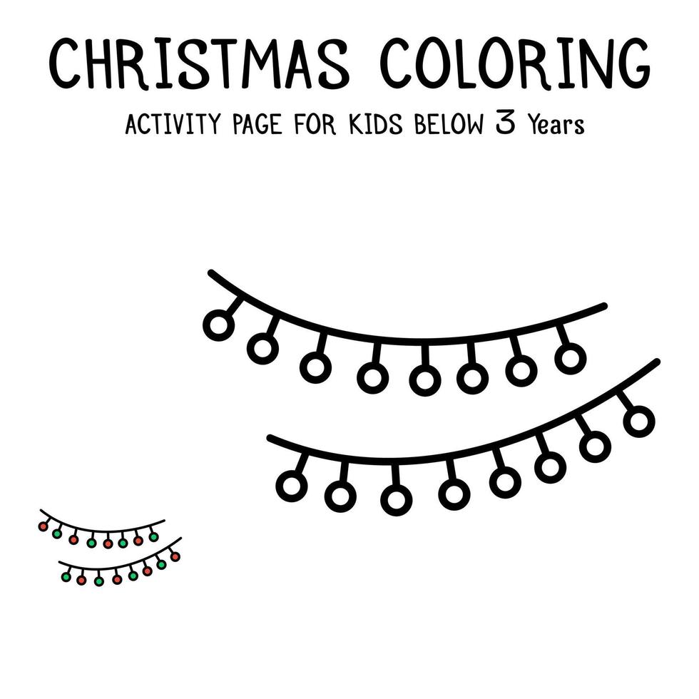 Libro de actividades navideñas para colorear para niños menores de 3 años vector