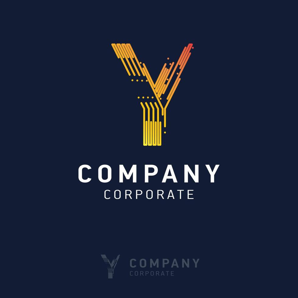 Y company logo design with visiting card vector