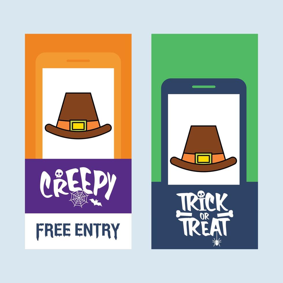 Happy Halloween invitation design with hat vector