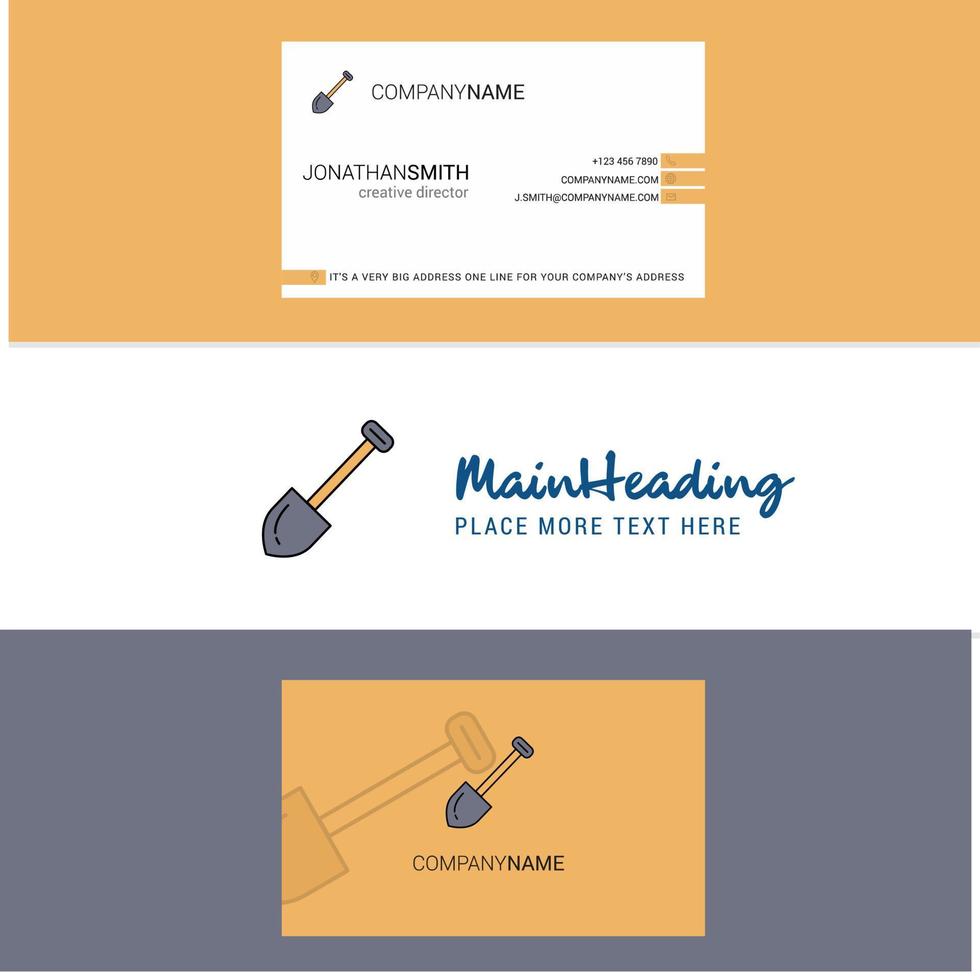 Beautiful Spade Logo and business card vertical Design Vector