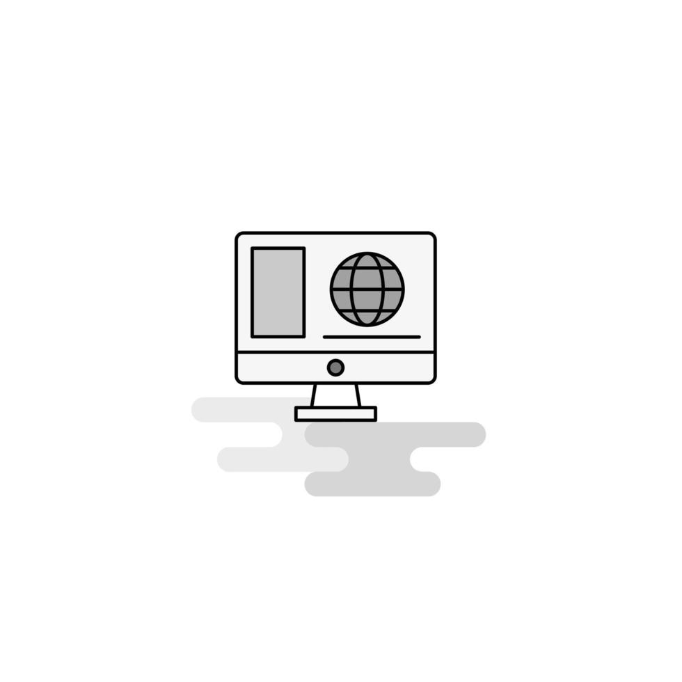 Internet browsing Web Icon Flat Line Filled Gray Icon Vector