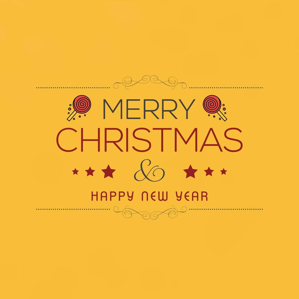 Christmas card design with elegant design and yellow background vector