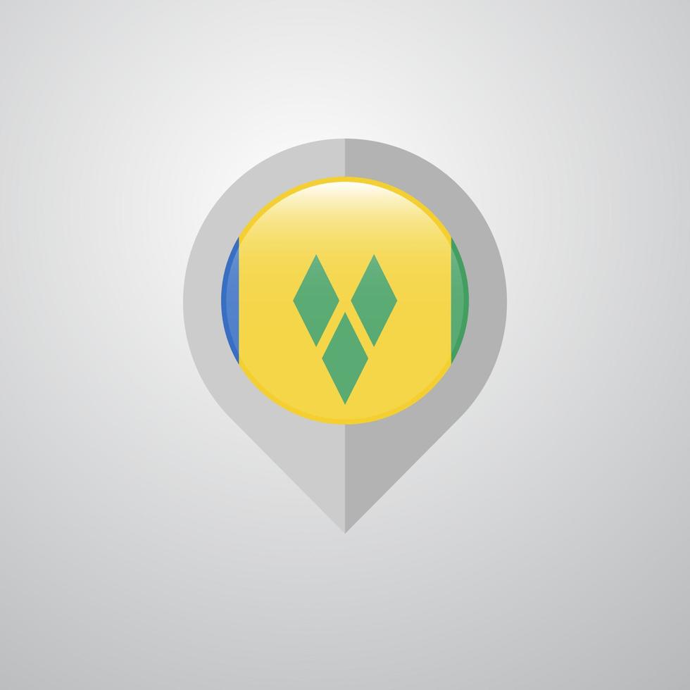 Map Navigation pointer with Saint Vincent and Grenadines flag design vector