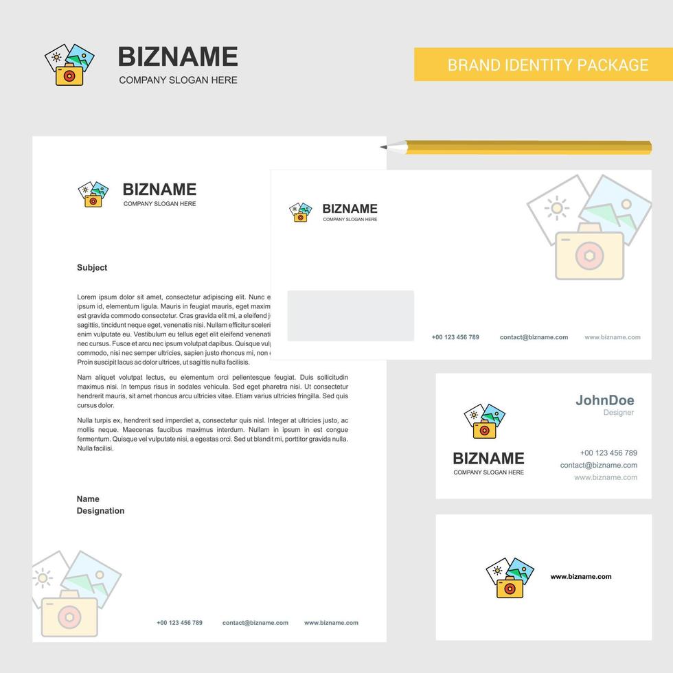 Photography Business Letterhead Envelope and visiting Card Design vector template