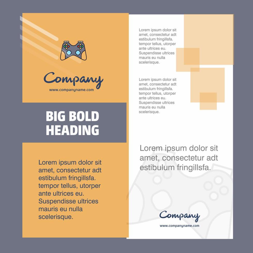 Game controller Company Brochure Title Page Design Company profile annual report presentations leaflet Vector Background