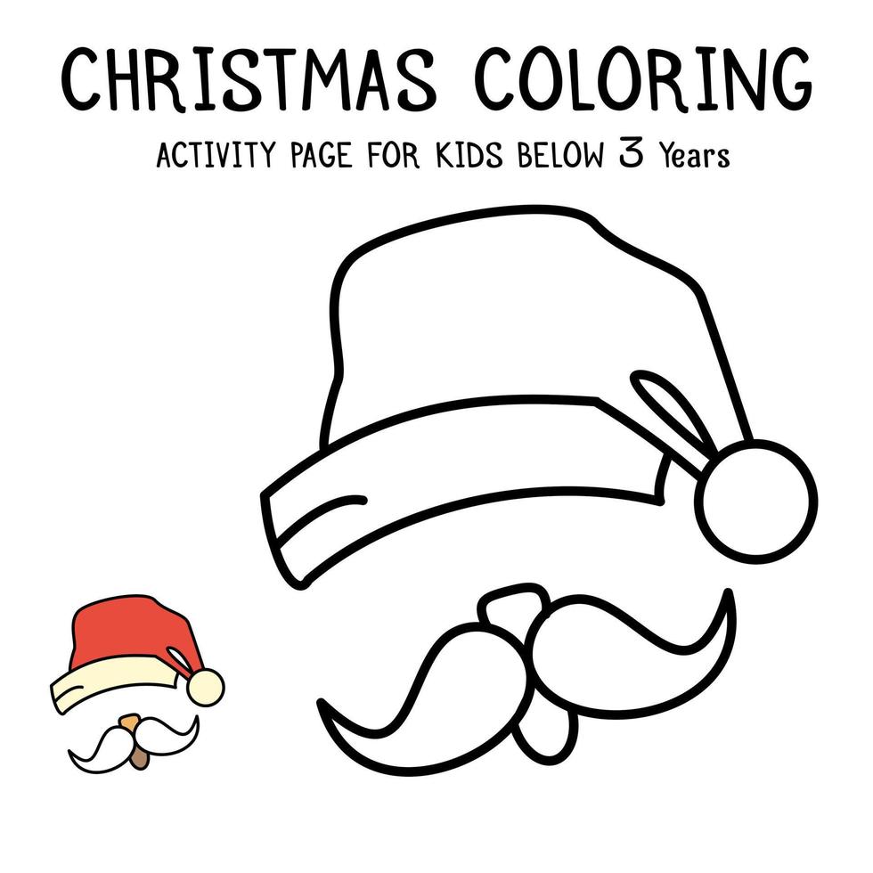 Christmas Coloring Actvity Book For Kids Below 3 Years vector