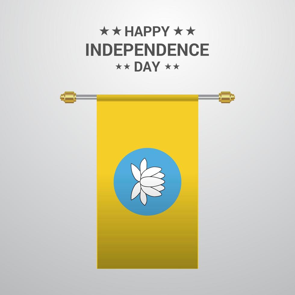 Kalmykia Independence day hanging flag background vector