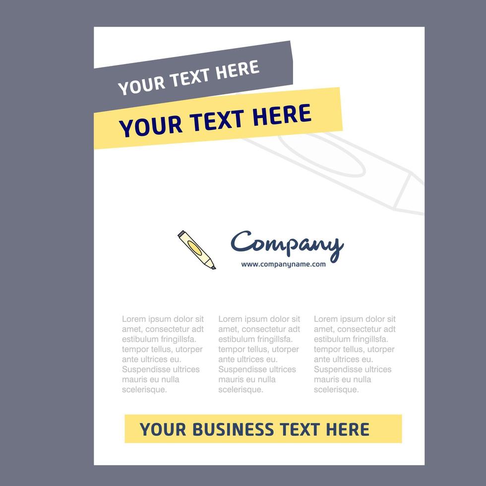 Marker Title Page Design for Company profile annual report presentations leaflet Brochure Vector Background