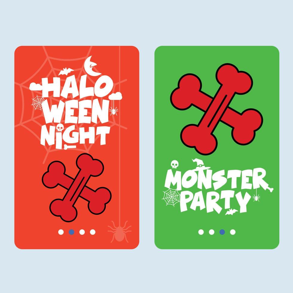 Happy Halloween invitation design with bones vector