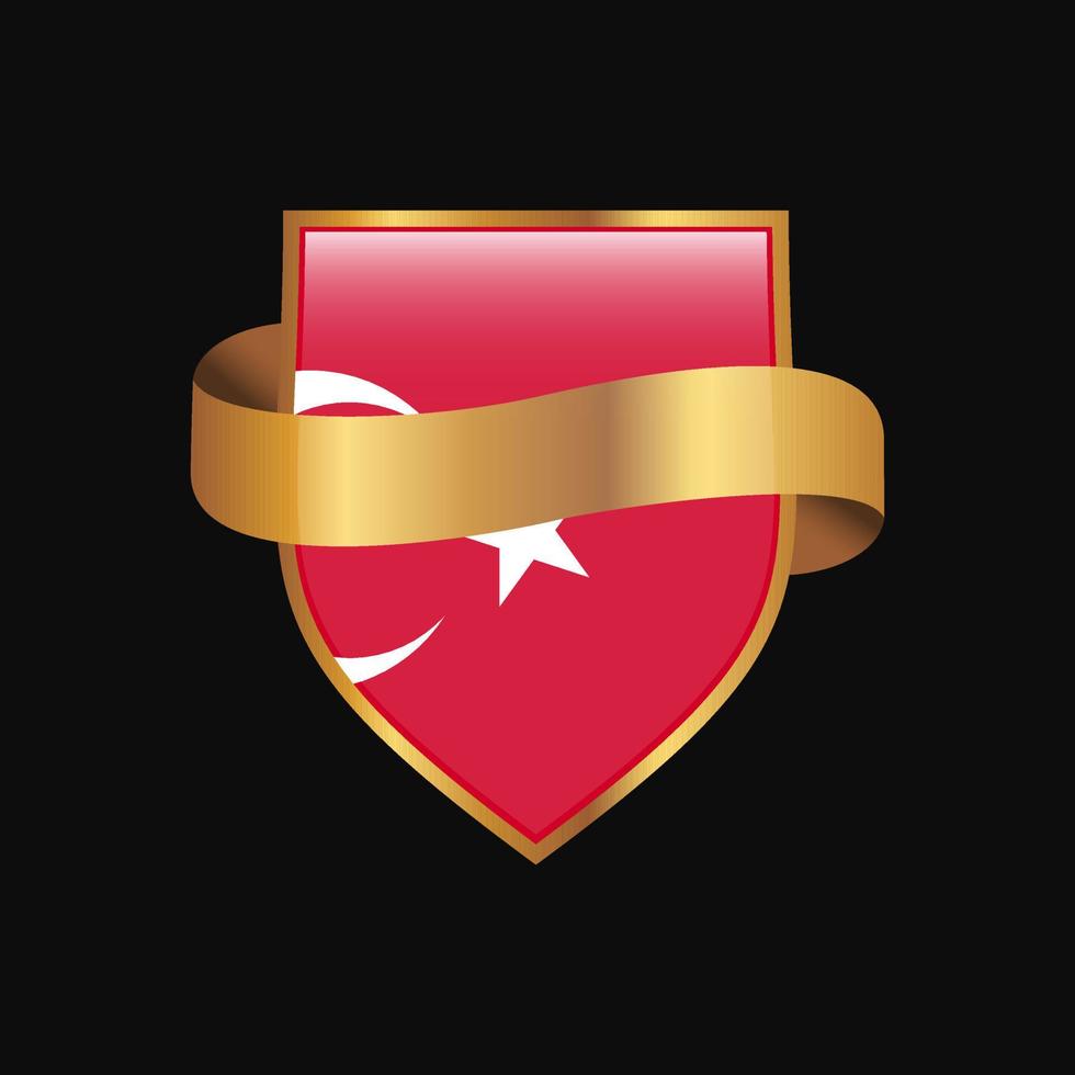 vector de diseño de insignia de oro de bandera de turquía