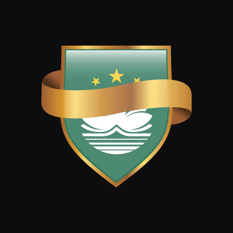 Macau flag Golden badge design vector