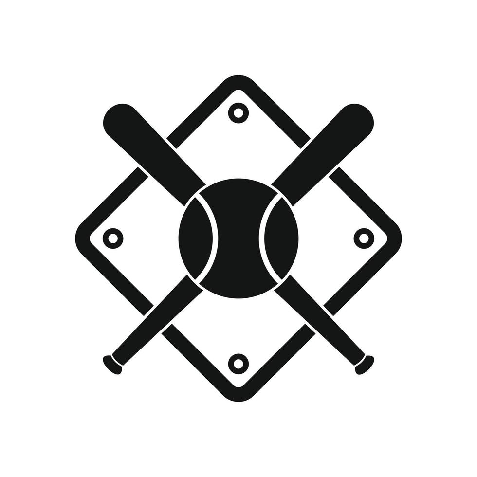 Baseball bats and ball on baseball field vector