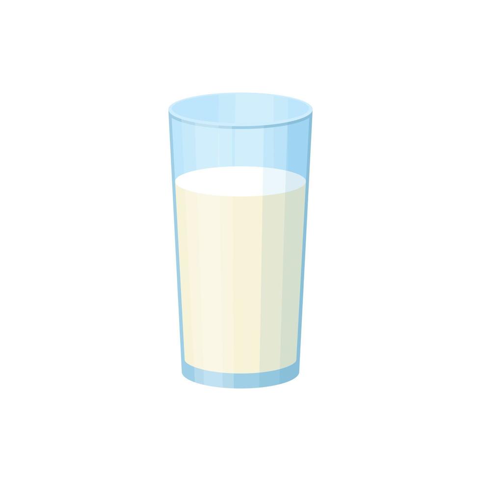 Glass of milk iicon, cartoon style vector