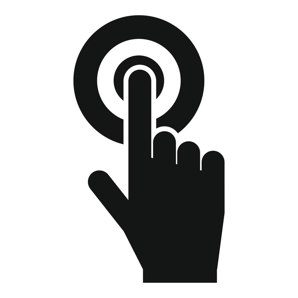 Click hand black simple icon vector