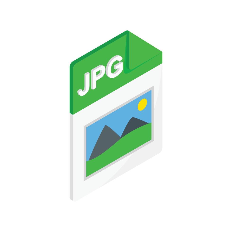 JPG file icon, isometric 3d style vector