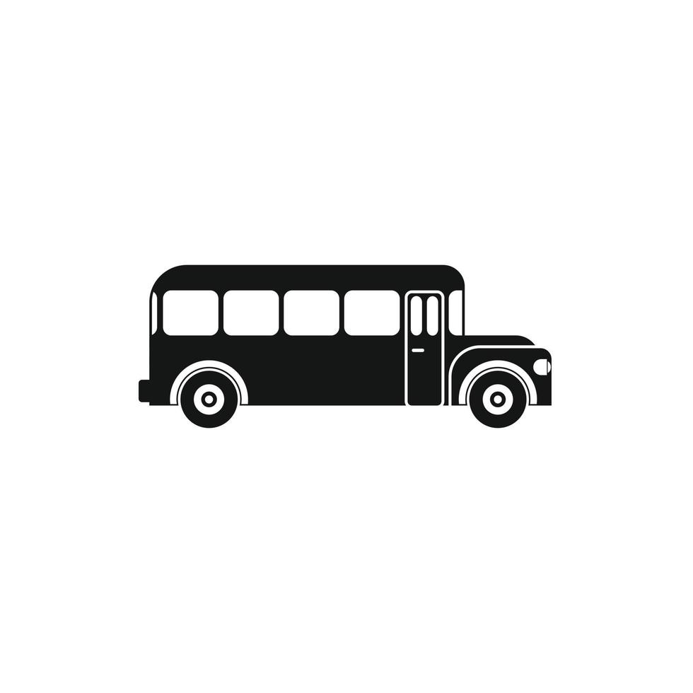 icono de autobús escolar, estilo simple vector