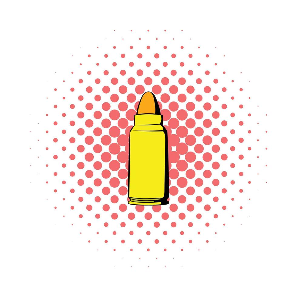 icono de bala de rifle, estilo comics vector