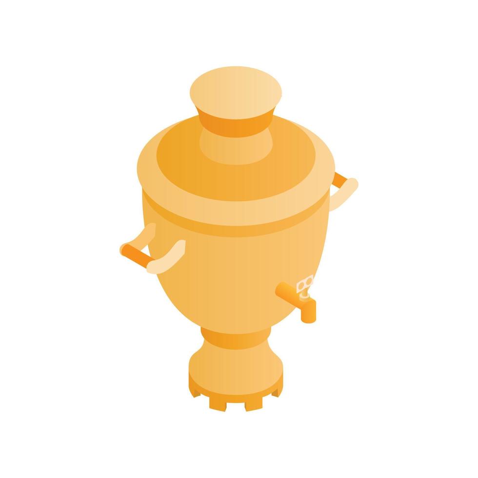 Samovar isometric 3d icon vector