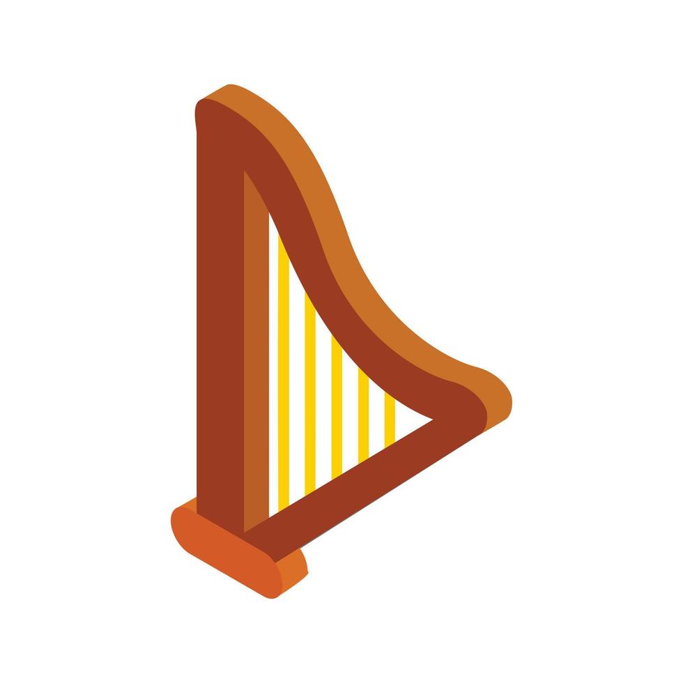 Harp isometric 3d icon vector