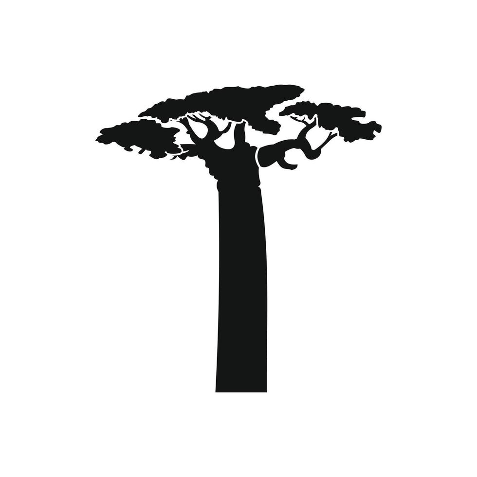 icono de árbol baobab, estilo simple vector