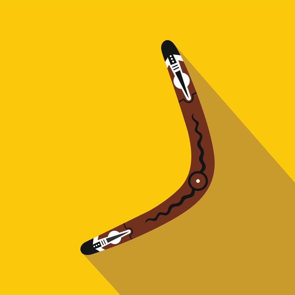 Australian boomerang icon, flat style vector