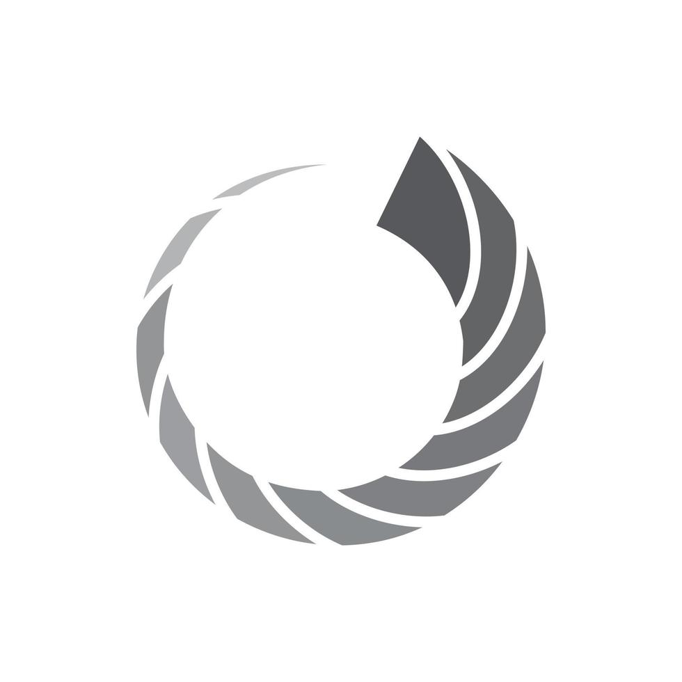 Geometric circle of inclined segments icon vector