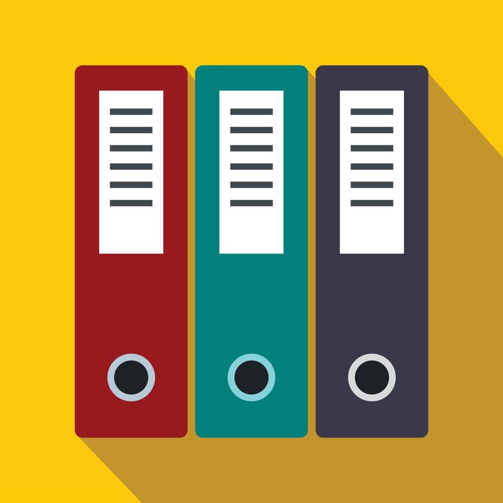 Office folders icon, flat style vector