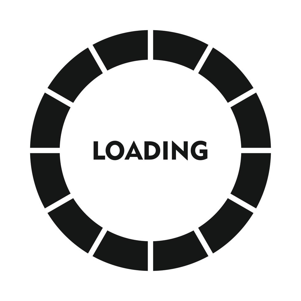 Circle loading bar icon, simple style vector