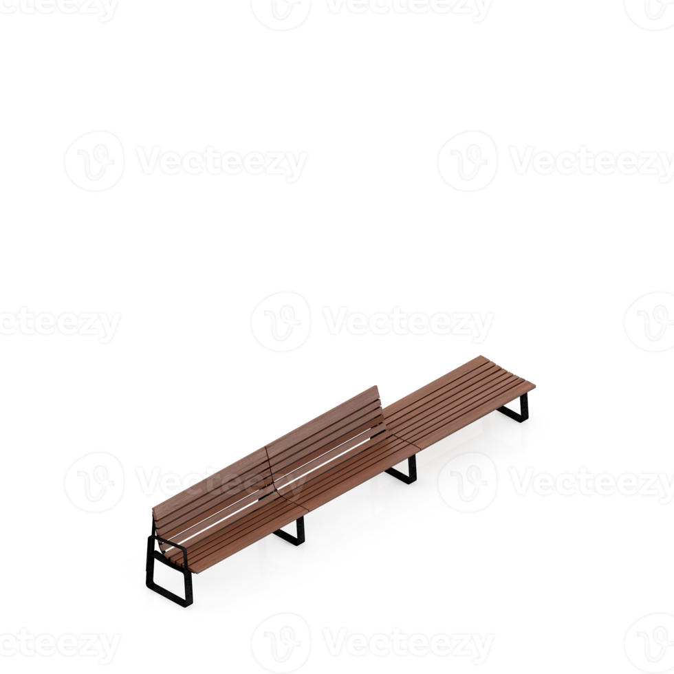 Isometric bench 3D render png