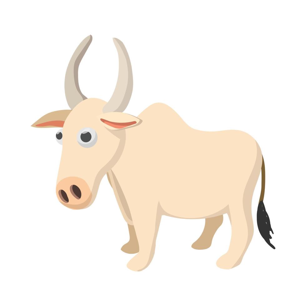 icono de vaca india, estilo de dibujos animados vector