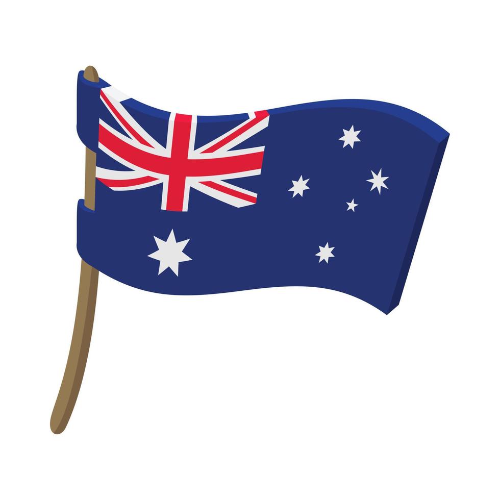 icono de la bandera de australia, estilo de dibujos animados vector