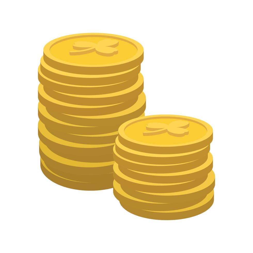 Lucky gold coin cartoon icon vector