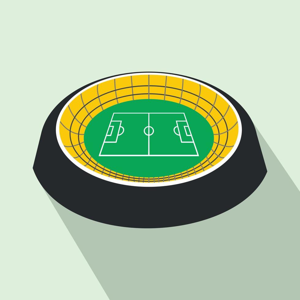 icono plano del estadio redondo de fútbol vector
