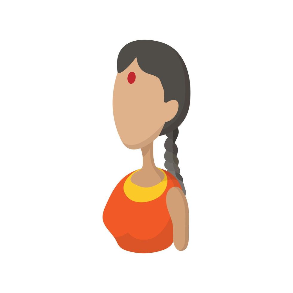Indian girl in traditional Indian sari icon vector