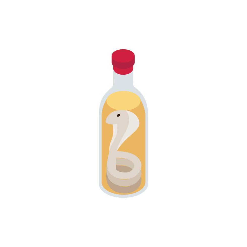 Vietnamese vodka with the pickled snake icon vector